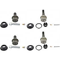 Front, Driver and Passenger Side, Upper and Lower Ball Joint