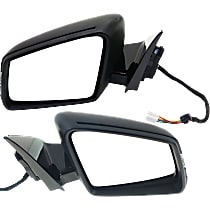 Driver and Passenger Side Mirror, Power, Manual Folding, Heated, Paintable, In-housing Signal Light, With memory, With Puddle Light, Without Auto-Dimming, Without Blind Spot Feature