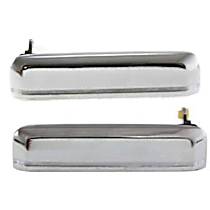 Front, Driver and Passenger Side Chrome Exterior Door Handle, Without Key Hole