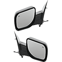 Driver and Passenger Side Mirror, Power Adjust, Heated, Manual Folding, Textured Black, No Signal Light, No Memory, No Puddle Light, No Auto-Dimming, No Blind Spot Feature