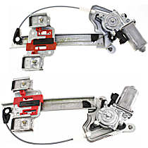Rear, Driver and Passenger Side Power Window Regulator, With Motor
