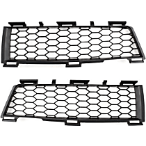 Front, Driver and Passenger Side Bumper Grilles, Textured Black