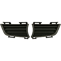 Front, Driver and Passenger Side, Outer, Lower Bumper Grilles, Black