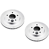 Front Brake Disc, Plain Surface, Vented, 5 Lugs, Evolution Geomet Coated High Carbon