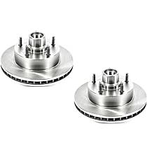 Front Brake Disc, Plain Surface, Vented, 5 Lugs, RWD, 5.8L 8Cyl, Autospecialty By Powerstop