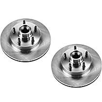 Front Brake Disc, Plain Surface, Vented, 5 Lugs, RWD, Eddie Bauer, Autospecialty By Powerstop