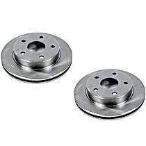Front Brake Disc, Plain Surface, Vented, 5 Lugs, 4.7L 8Cyl, Autospecialty By Powerstop