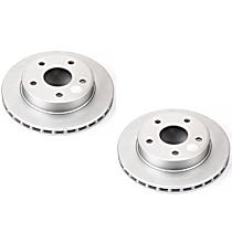 Front Brake Disc, Plain Surface, Vented, 5 Lugs, 4.7L 8Cyl, Evolution Geomet Coated High Carbon