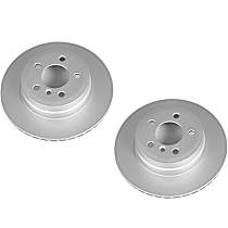 Rear Brake Disc, Plain Surface, Vented, 5 Lugs,, Evolution Geomet Coated High Carbon