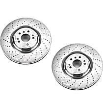 SET-P15EBR1461-2 Front Brake Disc, Plain Surface, Vented, 5 Lugs,, Autospecialty By Powerstop