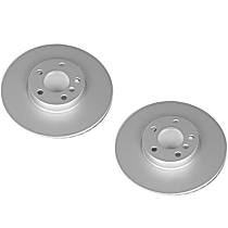 Front Brake Disc, Plain Surface, Vented, 5 Lugs,, Evolution Geomet Coated High Carbon