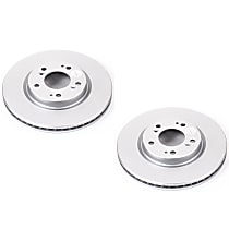 Front Brake Disc, Plain Surface, Vented, 5 Lugs, Evolution Geomet Coated High Carbon