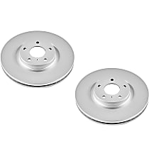 Front Brake Disc, Plain Surface, Vented, 5 Lugs, Evolution Geomet Coated High Carbon