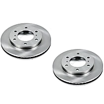 Front Brake Disc, Plain Surface, Vented, 6 Lugs, 4WD, Autospecialty By Powerstop