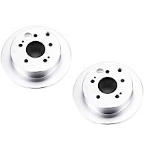Rear Brake Disc, Plain Surface, Solid, 5 Lugs, Evolution Geomet Coated High Carbon