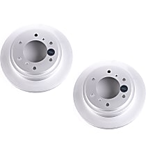 Rear Brake Disc, Plain Surface, Vented, 6 Lugs, Evolution Geomet Coated High Carbon
