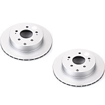 Rear Brake Disc, Plain Surface, Vented, 5 Lugs, Evolution Geomet Coated High Carbon