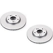 Front Brake Disc, Plain Surface, Vented, 5 Lugs, Evolution Geomet Coated High Carbon