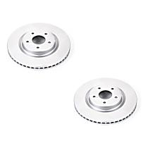 Front Brake Disc, Plain Surface, Vented, 5 Lugs, Evolution Geomet Coated High Carbon