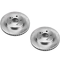 Powerstop Front Brake Discs, Plain Surface, Vented, 1.8L, Electric/Gas Engine, Autospecialty By Powerstop