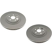 Front Brake Disc, Plain Surface, Vented, 5 Lugs,, Evolution Geomet Coated High Carbon