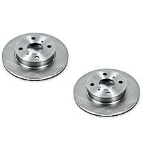 Front Brake Disc, Plain Surface, Vented, 4 Lugs, With Rear Drum Brake, Base, 1.6L 4Cyl, Autospecialty By Powerstop