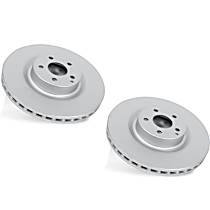 Front Brake Disc, Plain Surface, Vented, 4 Lugs, 2.0L 4Cyl, Evolution Geomet Coated High Carbon