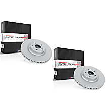 Front Brake Disc, Plain Surface, Vented, 6 Lugs, Evolution Geomet Coated High Carbon
