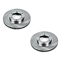 SET-P15JBR742-2 Front Brake Disc, Plain Surface, Vented, 6 Lugs 4WD Autospecialty By Powerstop