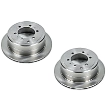 SET-P15JBR743-2 Rear Brake Disc, Plain Surface, Vented, 6 Lugs 4WD Autospecialty By Powerstop