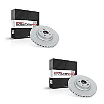 SET-P15JBR743EVC-2 Rear Brake Disc, Plain Surface, Vented, 6 Lugs Evolution Geomet Coated High Carbon