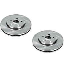 SET-P15JBR938-2 Front Brake Disc, Plain Surface, Vented, Autospecialty By Powerstop