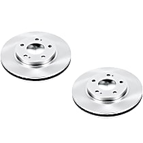 Front Brake Disc, Plain Surface, Vented, 5 Lugs, FWD, Autospecialty By Powerstop