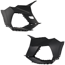 Front, Driver and Passenger Side Bumper Ends, Primed, For Models with S-Line Package, without Parallel Park Assist Sensor, CAPA Certified