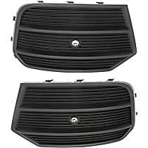 Front, Driver and Passenger Side, Outer Bumper Grilles, Textured Black