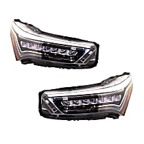 Driver and Passenger Side Headlights, with Bulbs, LED, OE comparable, For Models without Adaptive Headlights, CAPA Certified