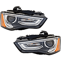 Driver and Passenger Side HID/Xenon Headlight, Without bulb(s), OE Replacement