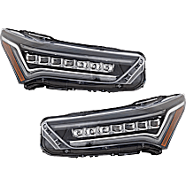 Driver and Passenger Side LED Headlight, With bulb(s)