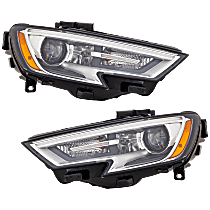 Driver and Passenger Side HID/Xenon Headlight, Without bulb(s), Sedan, OE Replacement, CAPA Certified