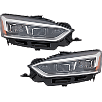 Driver and Passenger Side LED Headlight, With bulb(s)