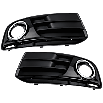 Front, Driver and Passenger Side Fog Light Trim, Black