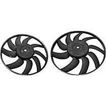 Radiator and A/C Condenser Fan Driver and Passenger Side, 4 Cyl 2.0L, Single fan