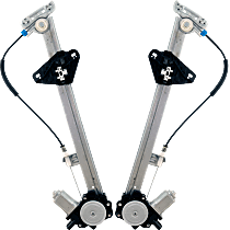 Front, Driver and Passenger Side Power Window Regulator, With Motor