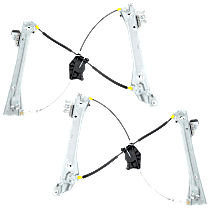 Front, Driver and Passenger Side Power Window Regulator, Without Motor, Coupe