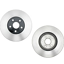 Brake Discs - Front, Driver and Passenger Side, Solid, Natural Finish