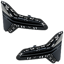 Driver and Passenger Side Bumper Grille, Black