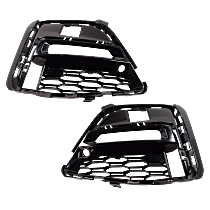 Driver and Passenger Side Bumper Grilles, Side, Bright Black, Sedan, For Models With M Sport Package