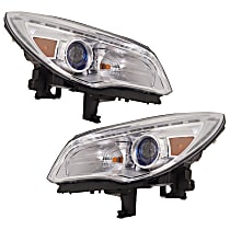 Driver and Passenger Side Headlights, With bulb(s), HID/Xenon, With HID bulb and ballast, For Models Without Adaptive Frontlighting Systems, CAPA CERTIFIED