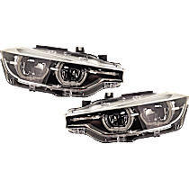Driver and Passenger Side Headlights, with Bulbs, LED, OE comparable