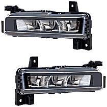 Front, Driver and Passenger Side Halogen Fog Light, with Bulbs